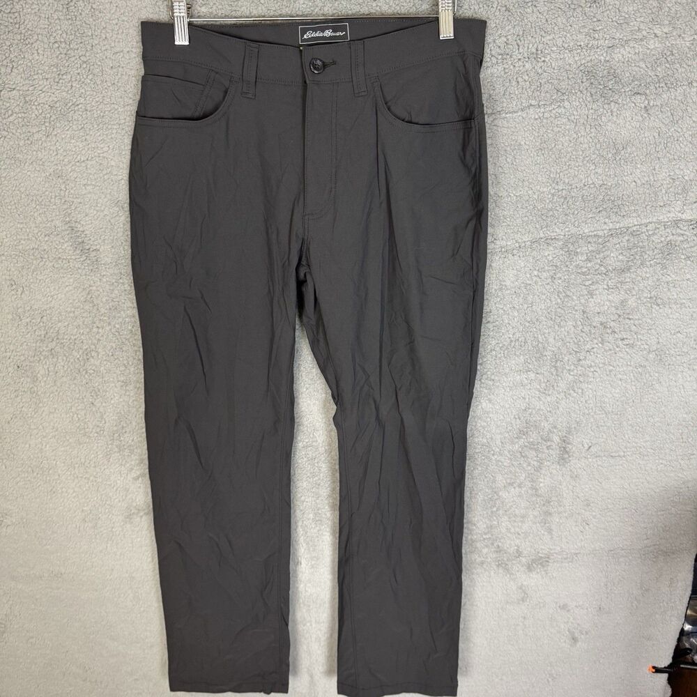 S Eddie Bauer Pants Mens 34x29 Grey Travex Travel Commute Stretch Hiking Trail